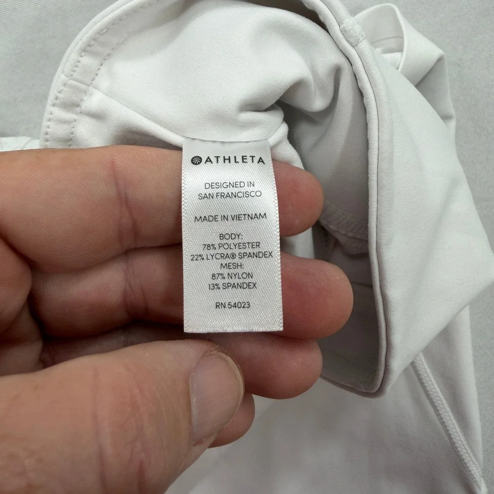 Athleta Leggings Salutation Stash Pocket Mesh Panel White Women S 281528